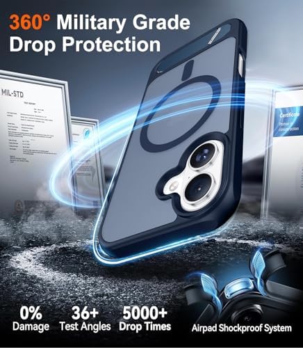 Temdan Magnetic Compatible with iPhone 16 Plus Case, [Built-in Invisible Kickstand][Compatible with MagSafe] [Military Grade Shockproof] Slim Translucent Matte Phone Case for iPhone 16 Plus 6.7" - Image 5
