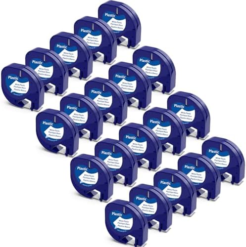 20-Pack Label Compatible with DYMO Letratag 91331 Tape White Plastic Refill by LabelKINGDOM