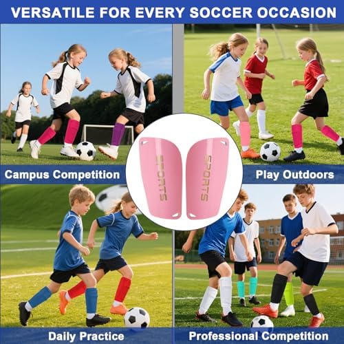 Kids Soccer Shin Guards 2 Pairs Slip-in Youth Shin Pads for Boys Girls, Lightweight PP+EVA Soccer Protective Gear Fits with Shin Guard Sleeves(not Included), Toddler to Teen Sizes Multiple Colors - Image 7