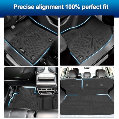 Peleus Full Set Floor Mats for Nissan Murano 2017-2024.5, All Weather Odorless TPE Car Liners Automotive Custom Fit Front & Rear Rows with Cargo Trunk Liner and Backrest Mats (Heavy Duty) - Image 3