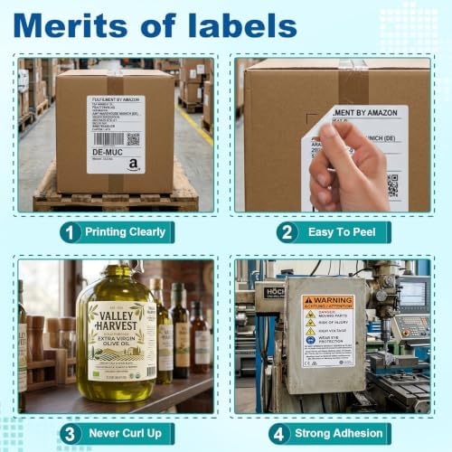 Printable Sticker Paper, 30 Sheets 8.5"x11" Printable Full Sheet Labels for Laser & Inkjet Printers, Packaging, Signs, Shipping, Mailing & Product Stickers, Adhesive Labels,Pony Packaging - Image 4