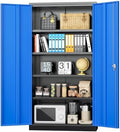 INTERGREAT Metal Storage Cabinet with Lock, 72" H Garage Cabinets with Doors and Adjustable Shelves, Lockable Metal Cabinets for Garage, Home, Office(Black-Blue) by INTERGREAT