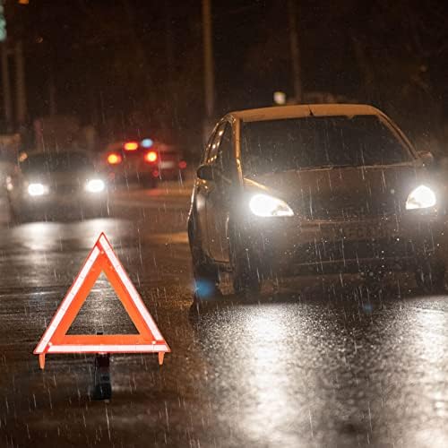 WORKKOOL 3 Pack Foldable Warning Reflective Triangles with Carrying Case, Heavy Base Roadside Triangles for Vehicles Breakdown, Safty Reflector DOT Approved(Sand Filled)… - Image 4