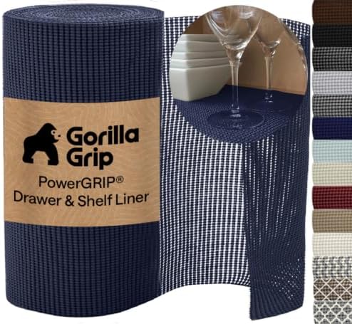 GORILLA GRIP powerGRIP Drawer Shelf and Cabinet Liner, 20"x20', Navy Blue by GorillaGrip