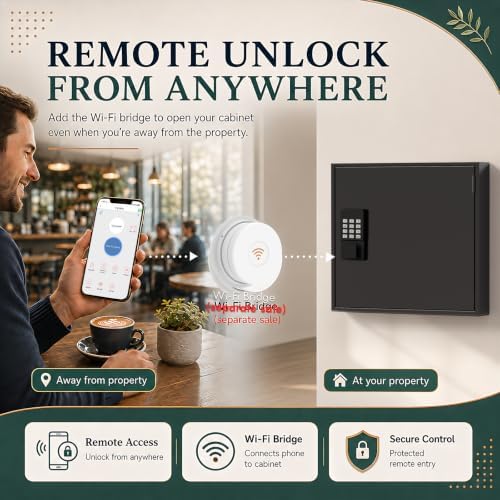 90 Key Lock Box Smart Key Organier Cabinet with Keypad & App for Office - Image 6