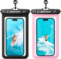 Hiearcool Waterproof Phone Pouch, Waterproof Phone Case, Black&Pink 2-Pack by Hiearcool