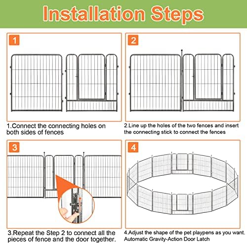 VISCOO Cat Cage, Cat Playpen Indoor & Outdoor, Detachable Metal Wire Kennel Cats Crate - Image 3