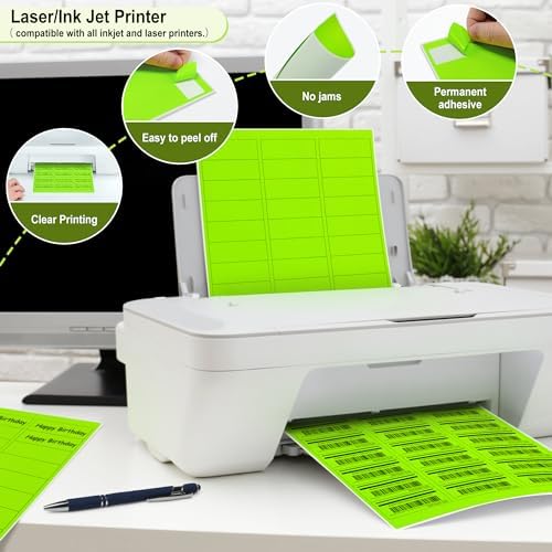 L Liked 1" x2-5/8 Fluorescent Green Labels 900 Labels 30 Sheets (Pack of 2) - Image 5