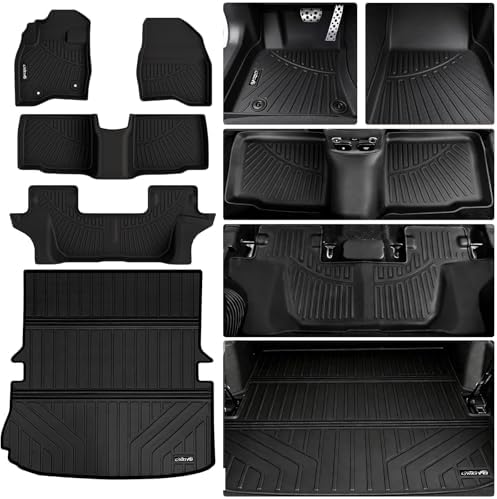 Floor Mats & Large Trunk Mat for 2015-2017 2018 2019 Ford Explorer TPE All Weather Protection Car Floor Liners with Foldable Big Cargo Liners（Foldable） Accessories by Unknown