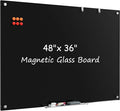 MaxGear Glass White Boards 48x36 Inches, Wall Mounted Magnetic Glass Dry Erase by MaxGear