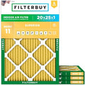 Filterbuy 20x25x1 Air Filter MERV 11 Pet & Allergy Defense (4-Pack) by Filterbuy
