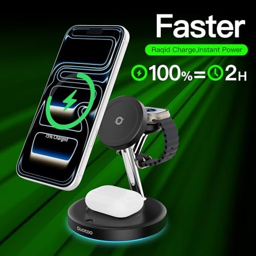 3 in 1 Mag-Safe Wireless Charger Stand for iPhone Apple Watch AirPods - Image 2