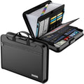 DocSafe Accordion File Organizer with Combination Lock,Fireproof Water Resistant Expanding File Folder with Multi Pockets,Document Organizer Home Office Travel Safe Storage for Letter Size Files,Black by DocSafe
