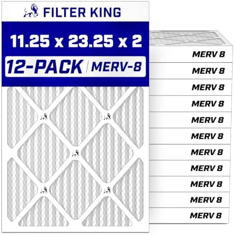 Filter King 11.25x23.25x2 Air Filter MERV 8, AC Furnace Filters (12-Pack) by FilterKing