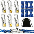 6 Pack Rope with Roller Tensioner for Easy and Secure Tying,Retractable Buckle Rope, Adjustable Tensioner Tie Down Ropes for Daily & Outdoor Use,Tent, Motorhome, Camping(Blue by Unknown