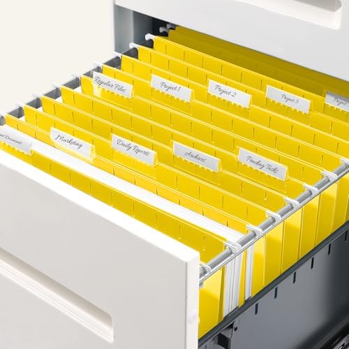 SUNEE Hanging File Folders, 25 Pack Letter Size Hanging File Folders with 1/5-Cut Tabs, Ideal for Home and Office Organization and Papers Classification,Yellow - Image 7