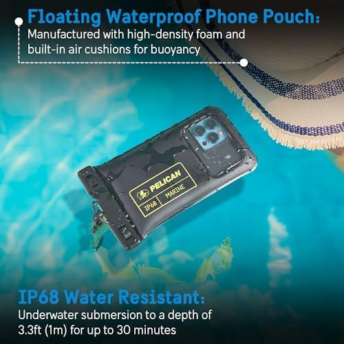Pelican 4 Pack Marine Waterproof Phone Pouch (Regular) -Black/Hi-Vis Yellow - Image 2