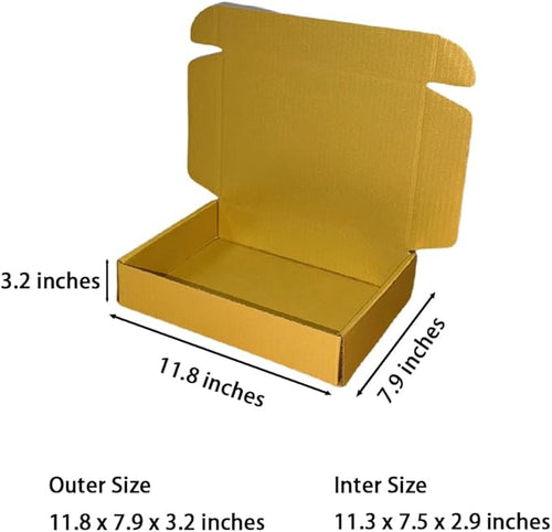 10 Pcs 11.8 x 7.9 x 3.2 inches Corrugated Cardboard Gift Boxes Recyclable - Image 2