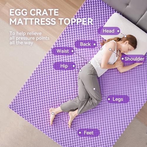 SINWEEK 3 Inch Egg Crate Memory Foam Mattress Topper King Size, Soft Mattress Pad for Back Pain Relief, Bed Topper, CertiPUR-US Certified - Image 2