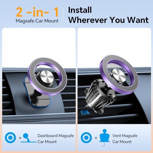 Kaistyle for Magsafe Car Mount【Strong Magnet】Magnetic Phone Holder for Car Phone Holder Mount Dash Mounted Holders Cell Phone Holders for Your Car Accessories for Women Men for iPhone 18 Pro Max 17 16 - Image 2