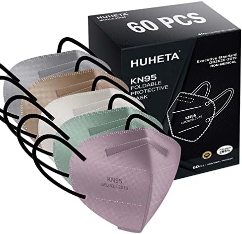 HUHETA KN95 Mask, 5 Ply Protective Dispoasable Masks Filter Efficiency≥95% by HUHETA