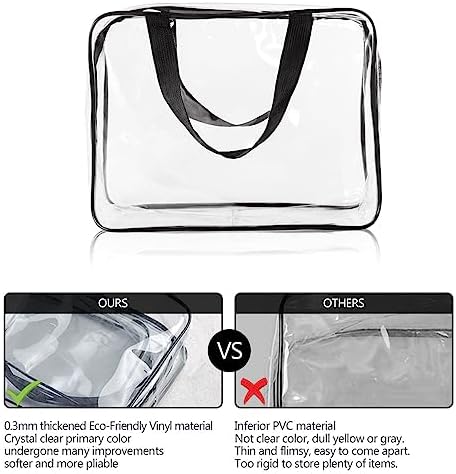 2Pcs Crystal Clear PVC Travel Toiletry Bag Kit for Women Men, Cosmetic Bags - Image 3