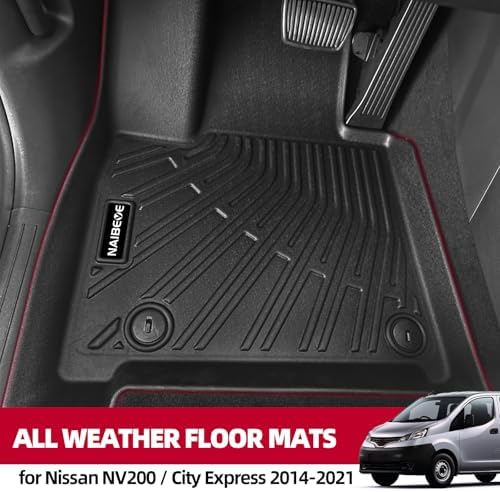 Naibeve Floor Mats for Nissan NV200 / City Express 2014-2021 - All Weather for Nissan NV200 / City Express Floor Mats Liners Front Row Waterproof Accessories - Image 2