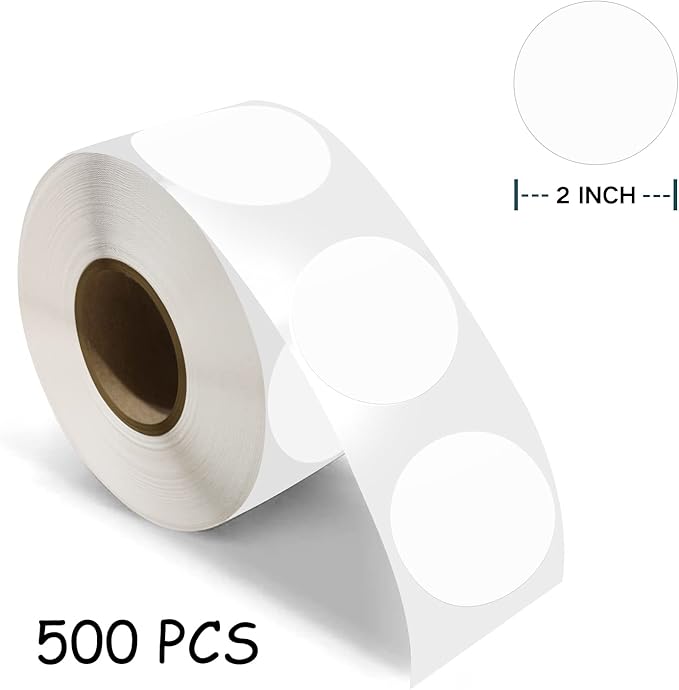 500 PCS Dot Sticker Tape 2" Inch Round Color Coding Labels Removable Writable - Image 7