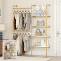 Industrial Pipe Clothing Rack with Shelves by DABILONGC