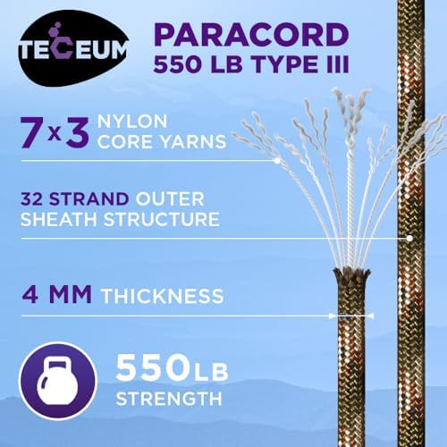 Paracord Rope 550 lb 4mm – Parachute Cord – Utility Camping Rope - Image 2