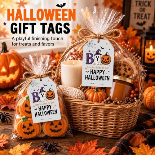 Halloween Gifts Tags, Happy Halloween Tags for Goodie Bags with Twine - Image 3