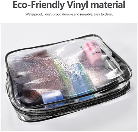 3Pcs Crystal Clear PVC Travel Toiletry Bag Kit for Women Men, Cosmetic Bags - Image 2