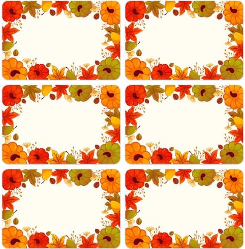 180PCS Fall Name Tags Stickers Thanksgiving Gift Labels Tag, Autumn Pumpkin Maple Leaves Fall Gifts Tag Sticker Thanksgiving Name Label for Autumn Gift Packaging Organizing Party Supplies by Lucleag