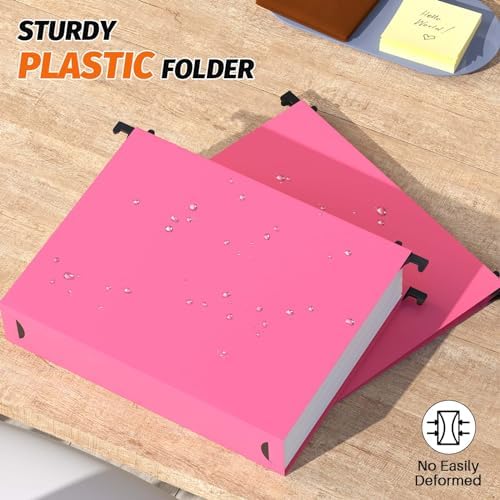 SHUTEX Plastic Hanging File Folder, 12 Pack, Letter Size, Pink - Image 2