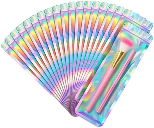 FUNFERY 100 Pack,Round Corner Clear Window Smell Holographic Proof Bags by FUNFERY
