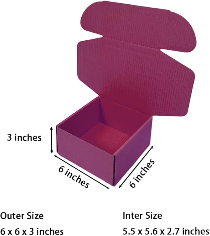 15 Pcs 6 x 6 x 3 inches Corrugated Cardboard Gift Boxes Recyclable Shipping - Image 2