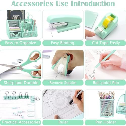 Scindaly Office Desk Accessories 12-Piece & Desk Organizers and Accessories - Image 5