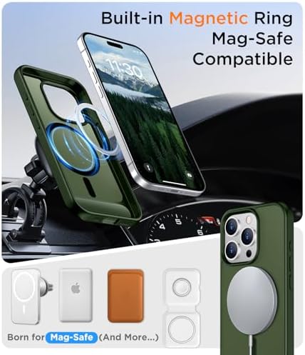 Temdan Magnetic Compatible with iPhone 15 Pro Max Case, [Built-in Invisible Kickstand][Compatible with MagSafe][Military Grade Shockproof] Slim Translucent Matte Phone Case for iPhone 15 Pro Max 6.7" - Image 5