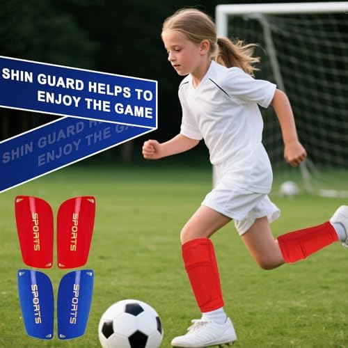 Kids Soccer Shin Guards 2 Pairs Slip-in Youth Shin Pads for Boys Girls, Lightweight PP+EVA Soccer Protective Gear Fits with Shin Guard Sleeves(not Included), Toddler to Teen Sizes Multiple Colors - Image 6