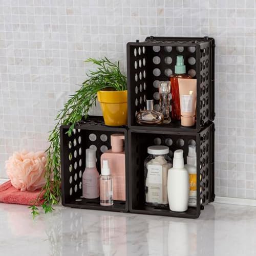 Sterilite Mini Crate, Stackable Storage Bin with Handles, Black, 36-Pack - Image 6