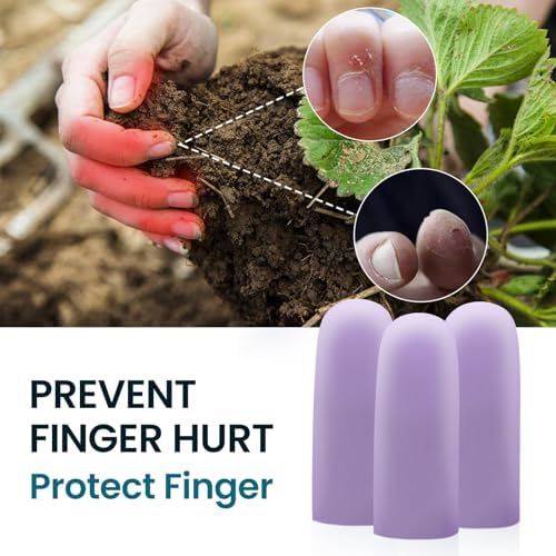 Povihome Finger Cots Protectors - Moisturizing Thumb and Finger Covers - Thickend Version- Elastic Cracked Silicone Finger Sleeves to Protect Cracked, Peel Finger and Other Finger Pain (Purple, 20PCS) - Image 5