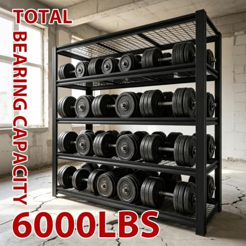 Heavy-Duty Garage Shelving | Metal Garage Storage Racks, 6000-pound capacity; Adjustable Storage Racks for Garage Storage,Multi-Purpose Shelving Unit,84 "H x 61.94 "W x 24 "D (5T-84H*61.94W*24D) - Image 4