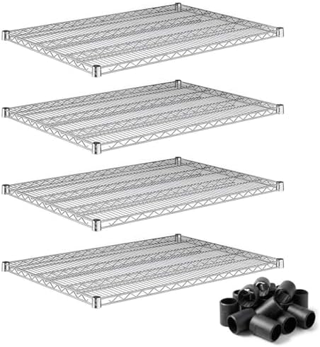 30" x 36" Wire Shelf Add-On 4 Pack for Metal Shelving Systems, Commercial Storage Upgrade, NSF by Zedfire