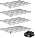 30" x 36" Wire Shelf Add-On 4 Pack for Metal Shelving Systems, Commercial Storage Upgrade, NSF by Zedfire
