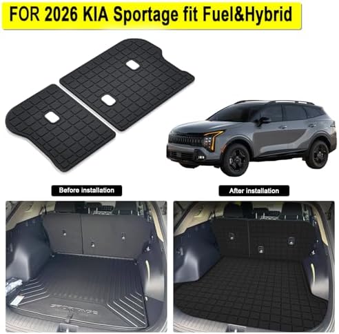 Cargo Mat with Backrest Protection for 2026 KIA Sportage（fit for Fuel&Hybrid）,TPE All Weather Protection Cargo Liner with Velcro Rear Seats Backrest car Accessories-Black - Image 3