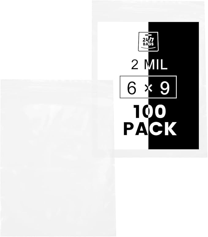 6" X 9" 2 Mil Clear Reclosable Zip Plastic Poly Bags by 247BAGS