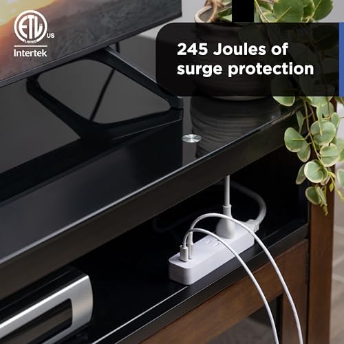 GE 2 USB C Extension Cord Power Strip, 2 Outlets, 4 Ft Braided Cord - Image 6