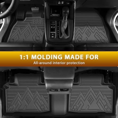 Powerty Floor Mats for 2015-2024 Ford Edge All Weather 3D TPE Anti-Slip Car Liners for 1st & 2nd Row Accessories - Image 6