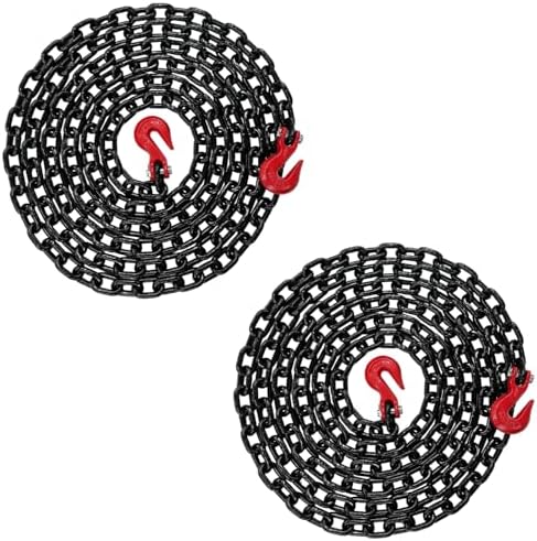 2PK - Falcon Cargo 3/8" X 20' Grade 80 Transport Binder Chain - 7,100 LBS WLL - Clevis Grab Hook, Tie-Down, Towing by Falcon+Cargo
