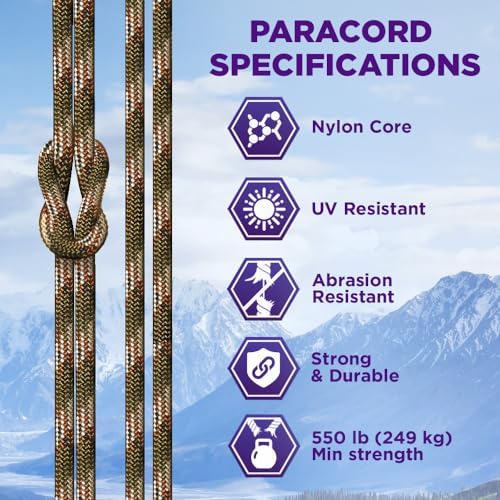 Paracord Rope 550 lb 4mm – Parachute Cord – Utility Camping Rope - Image 3